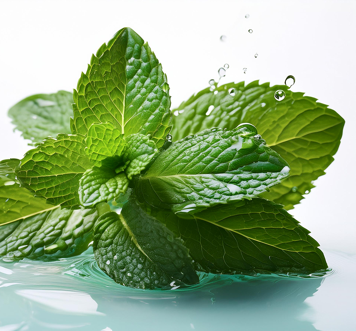 Mint essential oil bottle