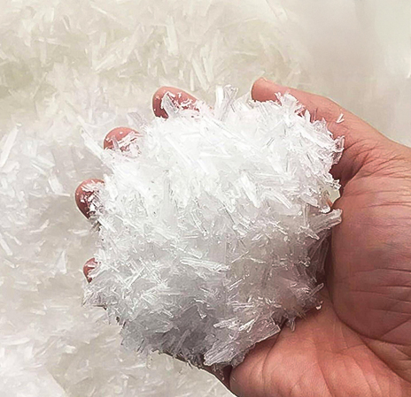 Clear, high-quality menthol crystals